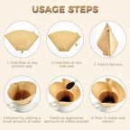 100 Count #4 Cone Coffee Filters 8-12 Cup, Unbleached Natural Paper, Disposable coffee filters 4 cone paper, Filters Paper Compatible with Ninja Coffee Filters, Pour Over and Drip Coffee Maker