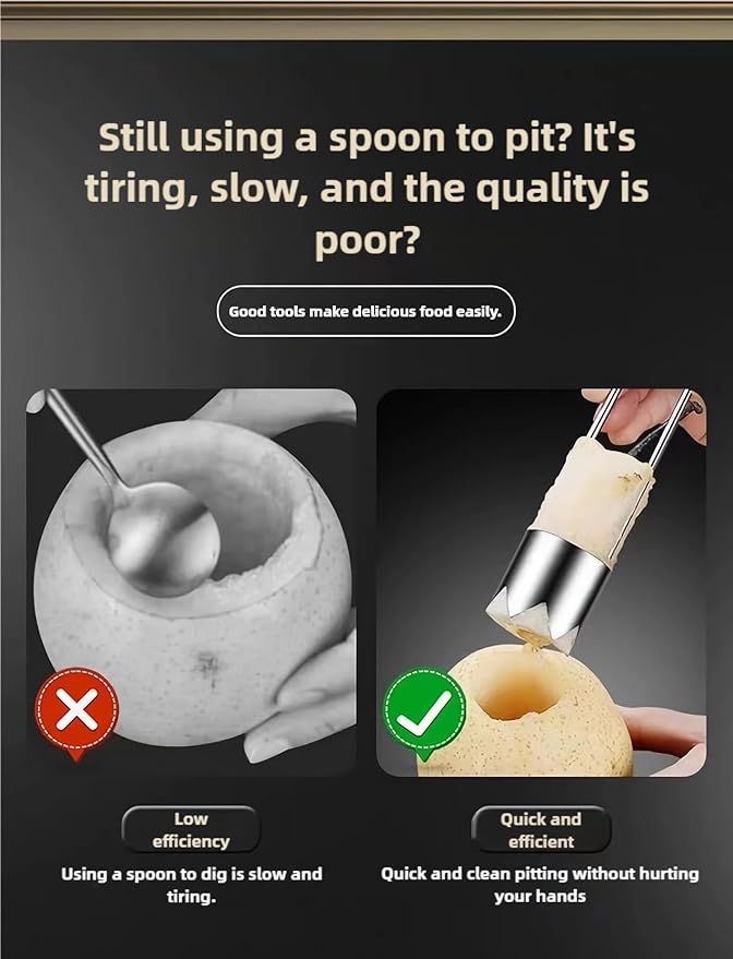 Fruit and Vegetable Corer Pepper Seed Apple Remover Bell Pepper Tomato Corer Tool Stainless Steel Kitchen Gadget