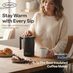 Stainless Steel French Press Coffee Maker Large 1.5 L(51 oz) Gray – Durable Double Walled Insulated Coffee Press Keeps Drinks Hot, Easy to Use and Clean Stylish Design for Rich Flavor