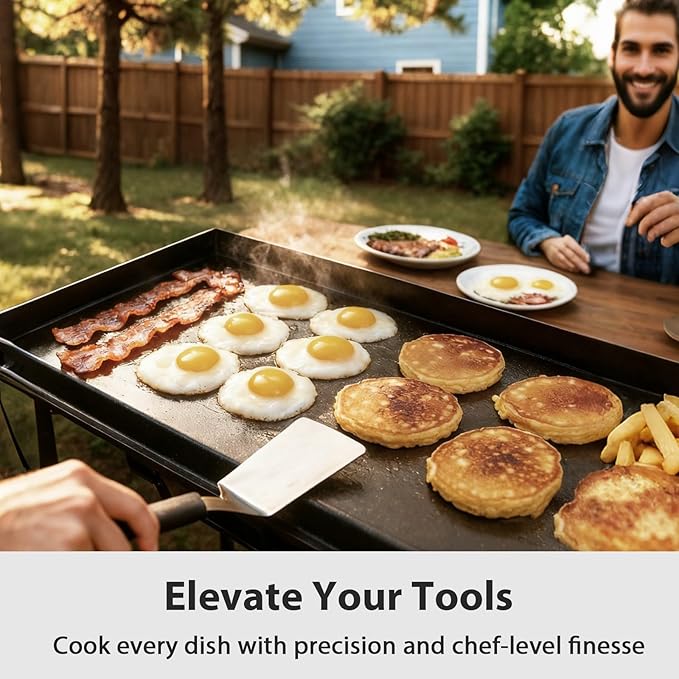 Utheer 37" x 17" Ceramic Nonstick Cast Iron Griddle for Camp Chef 3 Burner Stove, Fits GB90D TB90 SPG90B CCH3, Large Flat Top Camping Griddle, Oven-Safe to 500°F,Rust-Resistant Camp Chef Accessory