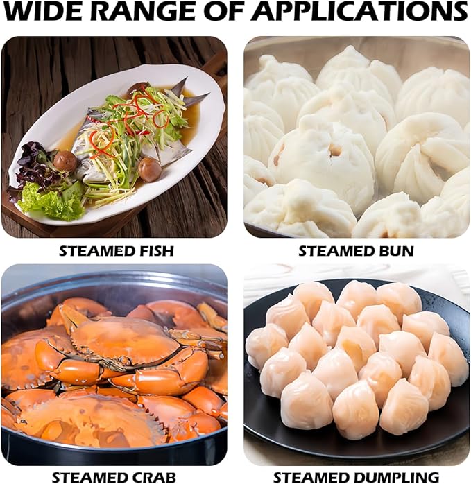 Stainless Steel Steaming Rack 7.8 Inch Universal Steamer Basket for Kitchen Dim Sum Dumplings Bun (20cm)