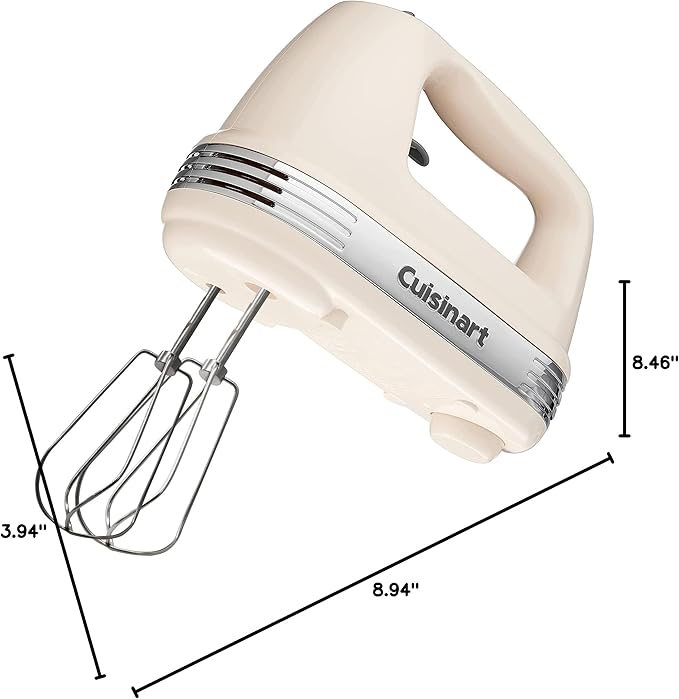 Cuisinart HM-90SCRM Power Advantage Plus 9-Speed Handheld Mixer with Storage Case, Cream