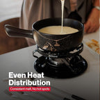 Swissmar Gruyere Cheese Fondue Set - 2.8 QT / 2.65 L - Ceramic Fondue Pot with Rechaud, Fondue Burner, 6 Forks - Ideal for Melting Cheese, Chocolate & Caramel - Black