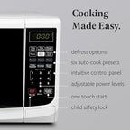 Farberware Countertop Microwave 700 Watts, Cu. Ft. - Microwave Oven With LED Lighting and Child Lock - Perfect for Apartments and Dorms - Easy Clean Grey Interior, Retro White