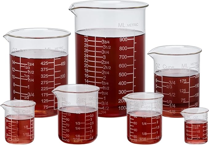 Ackers Etched Graduated Glass Measuring Cup -V-Shaped Spout -High Borosilicate Glass Measuring Cup for Kitchen or Dining, Easy to Read, 500 ML (16 Oz, 2 Cup)