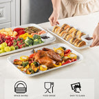 DELLING Serving Platter, 18/16/14inch Large Serving Tray, Serving Platters for Snacks, Fruit, Turkey, Dessert, Serving Trays for Entertaining at Parties and Weddings, Microwave Dishwasher Oven Safe