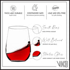 Vikko 12.25 Ounce Stemless Wine Glasses | – Dishwasher Safe – For Parties, Weddings, and Everyday – Great Gift Idea – Set of Six Stemless Wine Glass Tumblers