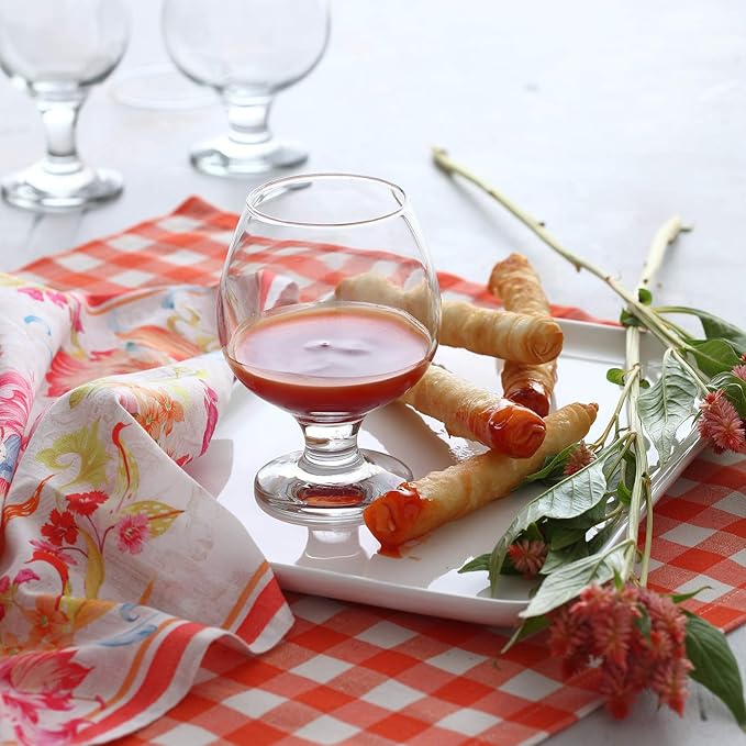 LAV Brandy Snifters Glass Set | Dishwasher Safe, Short Stem Balloon Glasses, Glass Goblets for Spirits, Bourbon Whiskey, Cognac, Scotch, Beer Tasting Glasses | 13.25 oz | Set of 6