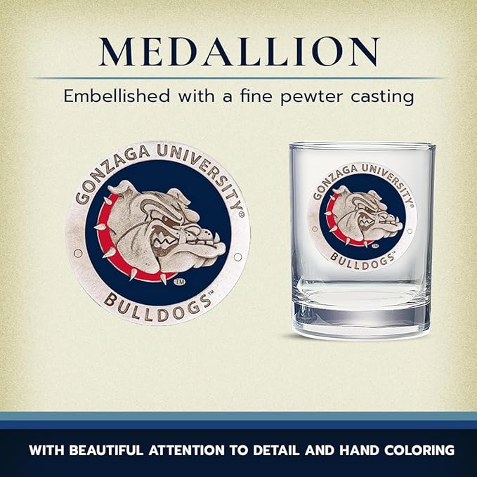 Heritage Pewter Gonzaga Double Old Fashion | Double Rocks Glass 14 OZ for Liquor | Expertly Crafted Pewter Glass