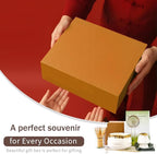 XiaoQuilismic-Matcha Whisk Set: Bamboo blender, matcha bowl, cute stand, ritual tool, Sieve - Family travel with golden texture details, 7-piece set, suitable bowl (yellow)