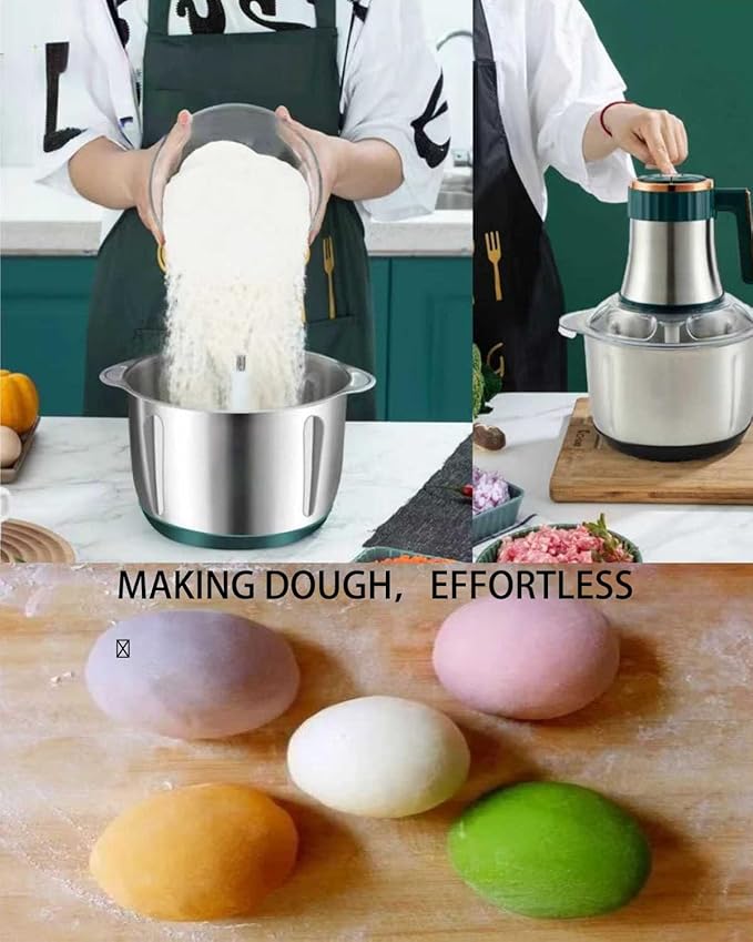 5L Electric Meat Grinder, Stainless Steel Dough Machine, 500w Strong Food Processing Machine, 5-Speed Mode, Used For Dough Stirring, Onion, Meat, Nuts, Fruits, Garlic, Vegetables