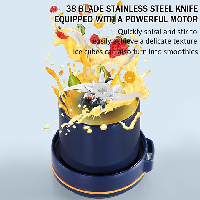 Portable Smoothie Blender for Smoothies & Shakes 43oz 1300ML USB Charging Cordless Powerful Blades Blending Portable Juice Cup Blender for Small Ice Fruit Vegetable Crush Kitchen Gym Outdoor