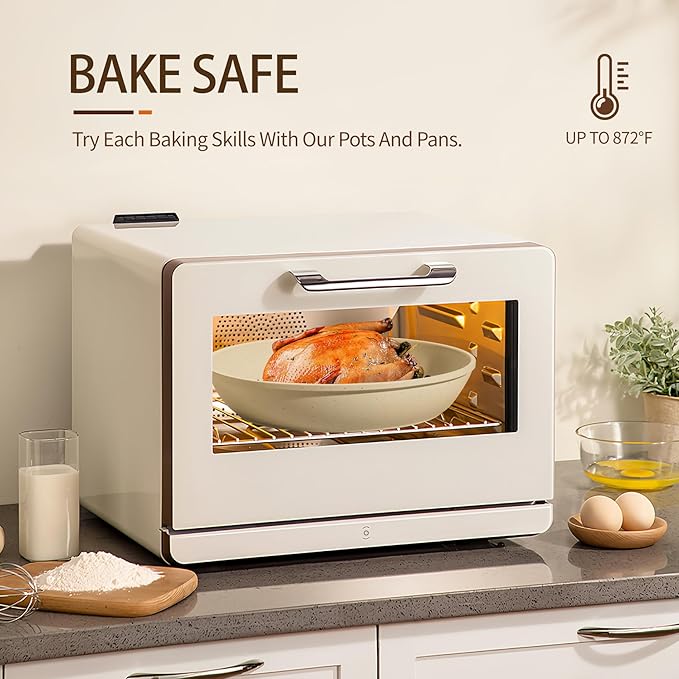 21PCS Pots and Pans Set Ceramic, Pots and Pans Set Non Stick, Removable Handle, Stackable, Nonstick Cookware Set, Non Stick for Cooking