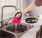 6 Packs Professional Pancake Ring Set,3" Omelette Ring,4" Non-stick Griddle Pancake Shapers with Oil Brush,6" Stainless Fried Egg Molds with Orange Anti-scald Silicone Handle,8" Pancake Molds