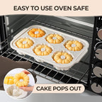 Mini Fluted Tube Cake Pans for Baking with Metal Reinforced Frame, 2Pcs Silicone 6-Cavity Mini Flan Molds, Nonstick Baking Mold for Cupcake, Brownie, Donuts, Cornbread, Jello