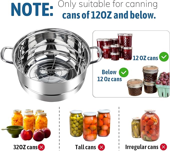 Canning Pot-Canning supplies starter kit, Stainless Steel Canning Tool Kit, Water bath canner with rack for canning