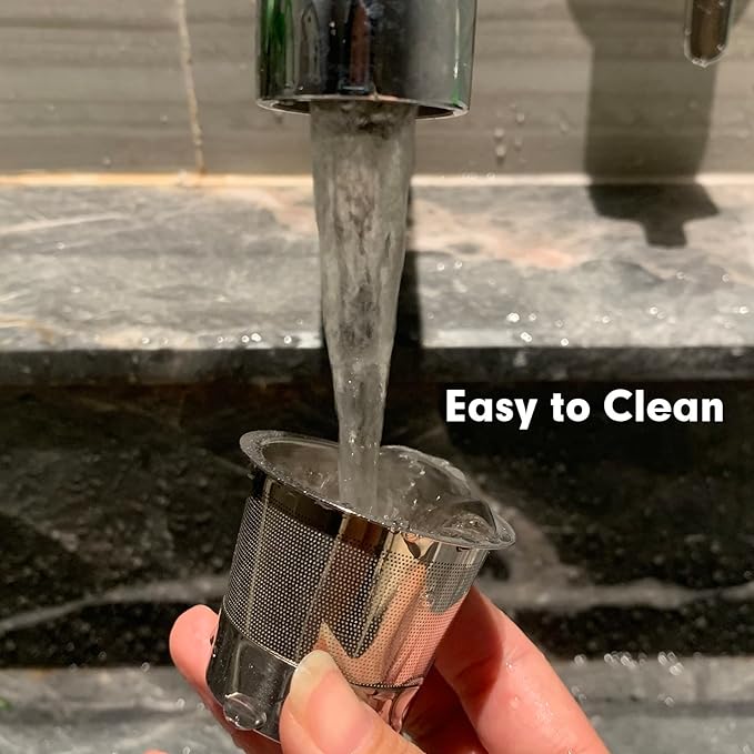 Stainless Steel Reusable Coffee Filter Compatible with Coffee Maker, Reusable Coffee Pods with 4 Cone Coffee Filters, Reusable Coffee Filters for Ninja CFP201 CFP300 CFP301 CFP307