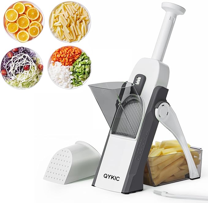 Safe Mandoline Slicer,Vegetable Potato Slice Food Cutter for Kitchen,Thickness Adjustable Upright Veggie Chopper for Fast Meal prep