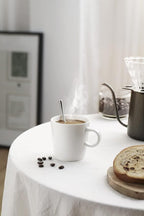 Sweese 5oz Porcelain Espresso Cups Set of 4, Mini Coffee Mugs Demitasse Cups - White