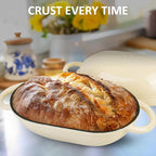 Dutch Oven for Bread Baking – Premium Cast Iron Pot with Lid – Perfect for Sourdough, Artisan Loaves & No-Knead Bread – 2 QT / 1.9L (Enameled, Round, Oven & Stovetop Safe), White