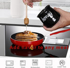 ONTUBE Honey Jar with Dipper and Lid, Ceramic Honey Pot 12oz, Black