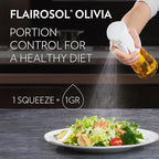 FLAIROSOL OLIVIA Oil Sprayer for Cooking, 200ml Glass Olive Oil Sprayer, Continuous Cooking Spray Bottle with Portion Control, Olive Oil Dispenser for Kitchen, Air Fryer, Salad, BBQ (Golden Leaves)