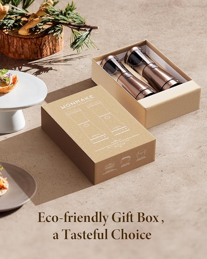 Electric Salt and Pepper Grinder Set Rechargeable, Electric Pepper Grinder with Adjustable Coarseness, 4.5oz Large Capacity, 1.8" Wide-Mouth & Storage Base, One-Hand Operation Kitchen Gadgets