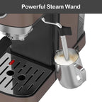 VEGETA Coffee Machine, 1350W Espresso Machine with Milk Frother, 20 Bar Coffee Espresso Machine for Cappuccino, Latte, Brown