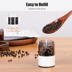 Electric Salt and Pepper Grinder Set - Rechargeable Salt and Pepper Shakers with Adjustable Coarseness, Automatic Salt and Pepper Grinder Set for Kitchen Accessories