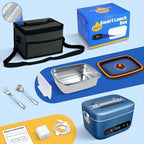 Cordless Electric Lunch Box,100W Self Heating Lunch Box,5 Cups Calentador De Comida Portatil,Multi-Mode Automatic Heating,Suitable For Office/Outdoor Use,Comes With An Insulated Bag And Utensils