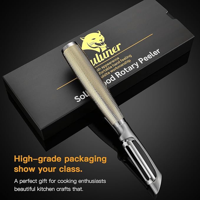 Luxury I-Type Vegetable Peeler – 24K Gold Plated Handle, 304 Stainless Steel Ultra Sharp Blade, Ideal for Potatoes, Apples, and Other Fruits & Vegetables