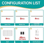 SINGAYE 6 Tier Shelf Wire Shelving Adjustable Storage Shelves Rack Standing Units for Kitchen Closet Laundry Bathroom Organizers Metal Pantry Narrow Mesh Gaps 10" D x 16" W x 60" H Gray