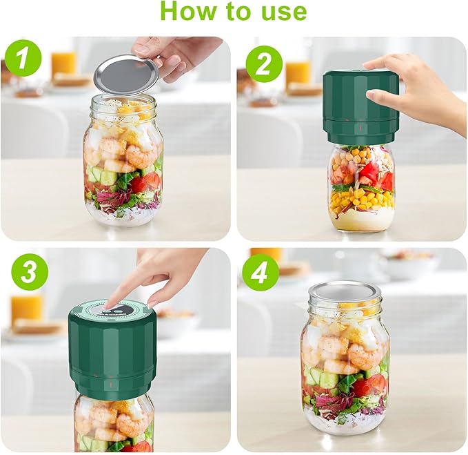 M11 Electric Mason Jar Vacuum Sealer Kit - Vacuum Sealer for Wide & Regular Mouth Canning Jars