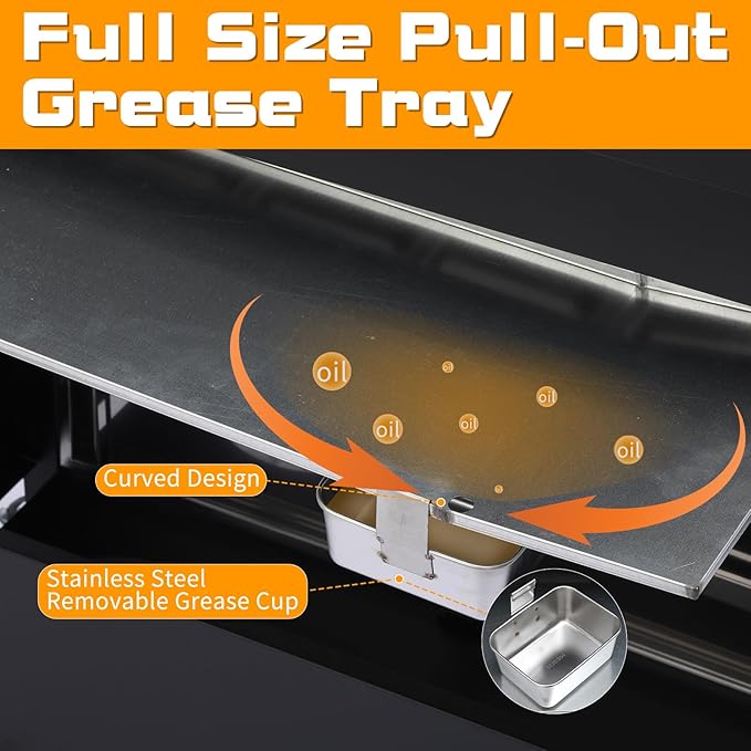 CIG GARDEN 6 Burner Propane Gas Grill With Side Burner,3 in 1 Gas BBQ Grill,73000 BTU Outdoor Barbecue Propane Griddle Grill combo for Camping, Patio, Backyard