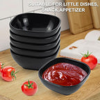 6 pack wheat straw dipping bowls 5oz,alternative plastic soy sauce dishes,unbreakable small dessert bowls microwave and dishwasher safe for snack,sushi,condiment (Black Series)