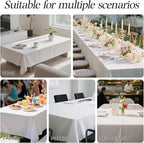 6 Pack White Table Cloth Rectangle 60x102 Inch Polyester Tablecloths for 6ft Rectangle Tables - Reusable Wrinkle Resistant Washable Cloth Cover for Wedding Banquet Party | Hemmed Edges
