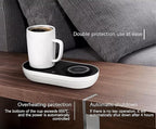Coffee Mug Warmer, Drink Cooler with Wireless Charger, Smart Cup Warming, Beverage Cooling and Phone Charging 3 in 1 for Desk Office Gift