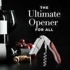 Zulay Kitchen Corkscrew Wine Opener - Premium 420 Stainless Steel & Rosewood Wine Bottle Opener - Double Hinged Opener with Foil Cutter & Cap Remover - Rosewood