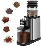 Coffee Grinder, Lonkion Conical Burr Coffee Grinder with 25 Grind Settings for 12 Cups, Home Use, Big Capacity Design, Stainless Steel