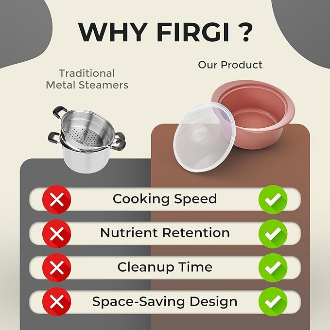 40oz Platinum Silicone Microwave Steamer Pot with Handle & Lid - Korean 100% Food-Grade Steamer Bowl, Heat-Resistant Cooker with Steam Holes, Easy Clean, Dishwasher Safe, Taupe Brown