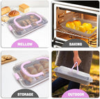 Rectangular Cake Pan with Lid, 9 x 13 Inch Baking Pan With Lid and Handle, Nonstick Bakeware Bake & Roast & Cook Carrier Pan, Champagne