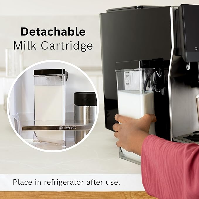 Bosch 800 Series Fully Automatic Espresso and Coffee Machine – 36 Drinks with Coffee World, Cold Brew, Double Cup, Integrated Milk Container, Smart Features, in Stainless Steel TQU60703