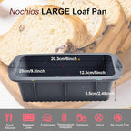 Silicone Bread Loaf Pan Set of 2, Non-Stick Easy Release Rectangle Cake Bakeware, BPA Free, For Oven, Homemade Bread, Toast, Brownie, Meatloaf