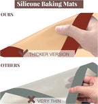 Silicone Baking Mat, 3 Pack Reusable Baking Mat, Non-Stick, Food Safe Silicone Mats for Baking, Oven Baking Sheet for Making Cookies, Macaroons, Bread