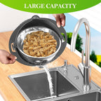 4-1 Colander with Bowl Set - Colander for Kitchen - Strainers and Colanders - Pasta Strainer - Funny Presents for Women - Fruit Cleaner Veggie Wash Kitchen Essentials, Grey