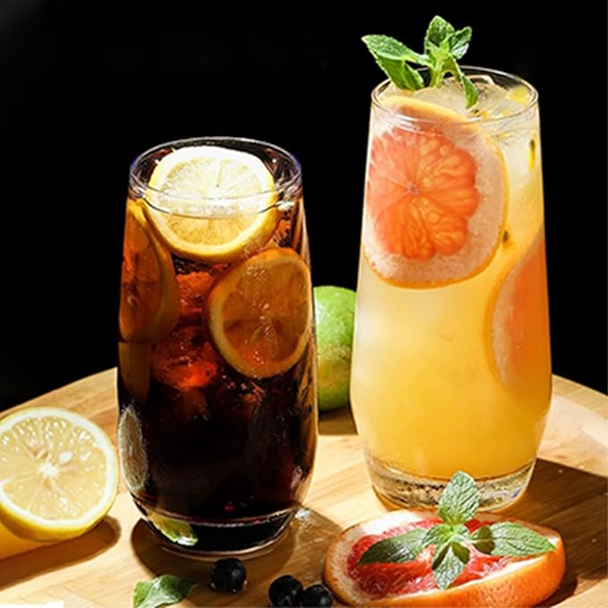 18oz Drinking Glasses, Highball Glasses Set of 12,Sutiable for Glasses for Wine, Iced Tea Glasses,Mojito Kit,Cocktails, Drinks, Office, Parties, Weddings and Gifts