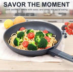 Nonstick Cookware Set Non Toxic, 3-Piece Pots and Pans Set, PFOA/PTFE Free, Induction Ready & Dishwasher Safe, Ceramic Coating for Easy Release