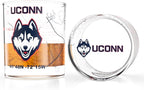Greenline Goods – University of Connecticut Huskies College Whiskey Glasses (Set of 2), 10 oz – Full-Color Logo + Campus Map
