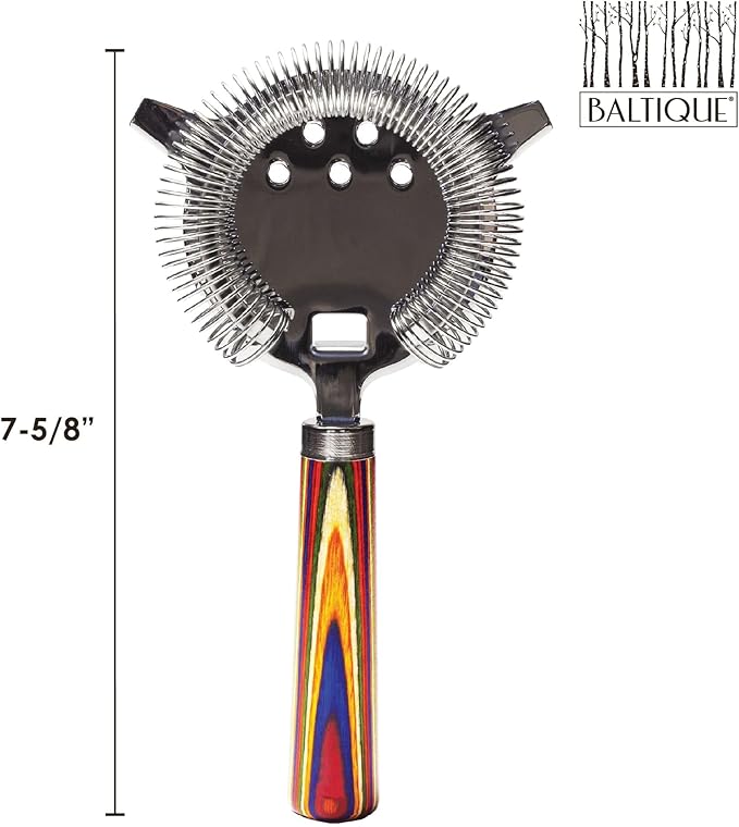 Totally Bamboo Baltique Marrakesh Collection Hawthorne Cocktail Strainer, Stainless Steel Bar Strainer