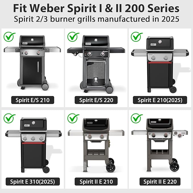 Utheer Ceramic Full Size Griddle Insert for Weber Spirit I & II 200 Series E-210 E-220 S-210 S-220, Spirit 200/300 (2025), Replacement for Weber 7637– Nonstick, Easy Clean, Even Heat for Outdoor BBQ